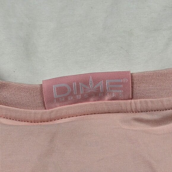 Dime Industries Womens 3XL Pink Crewneck T-Shirt Logo Graphic Lightweight Casual - Picture 3 of 11